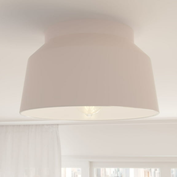 Hunter - Cranbrook 1-light Blush Pink, Medium Size Flush Mount Light, Dimmable, Modern Style, Bell Shaped, for Bedrooms, Dining, Living Rooms - 19172