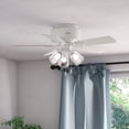 thumbnail image 1 of Hunter 42 inch Indoor Ceiling Fan with LED Lights and Pull Chain - Low Profile Mount White Ceiling Fan, 5 Blades, For Bedroom, Living Room, or Kitchen, Quiet - Crestfield 52152, Fresh White, 1 of 16