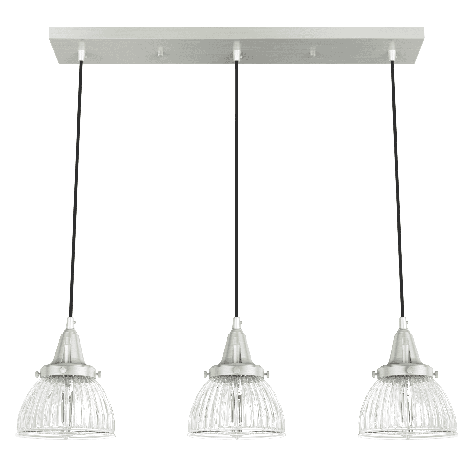 Cypress Grove Brushed Nickel 3-Light Glass Bowl Pendant