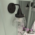 thumbnail image 1 of Hunter - Cypress Grove 1-light Natural Black Iron, Medium Size Sconce Light, Dimmable, Transitional Style, for Bedrooms, Dining, Living Rooms - 19253, 1 of 8