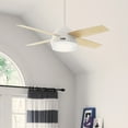 thumbnail image 1 of Hunter 44 inch Indoor Ceiling Fan with LED Light and Remote Control - White Modern Ceiling Fan, Standard Mount, 4 Blades, For Bedroom, Living Room, or Kitchen - Dempsey 59246, Fresh White, 1 of 14