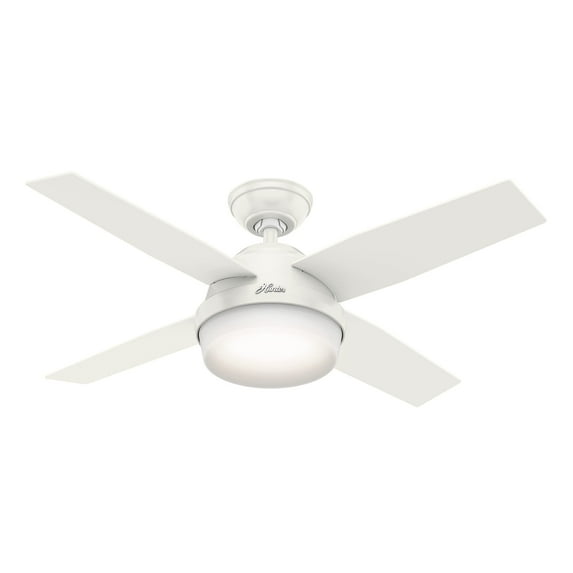 Hunter Dempsey Indoor Ceiling Fan with LED Light, Remote Control - 44" White