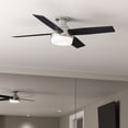 thumbnail image 1 of Hunter 52 inch Indoor Ceiling Fan with LED Light and Remote Control - Modern Ceiling Fan, Low Profile Mount, 4 Black Oak Blades, For Bedroom, Living Room, or Kitchen - Dempsey 59241, Brushed Nickel, 1 of 16