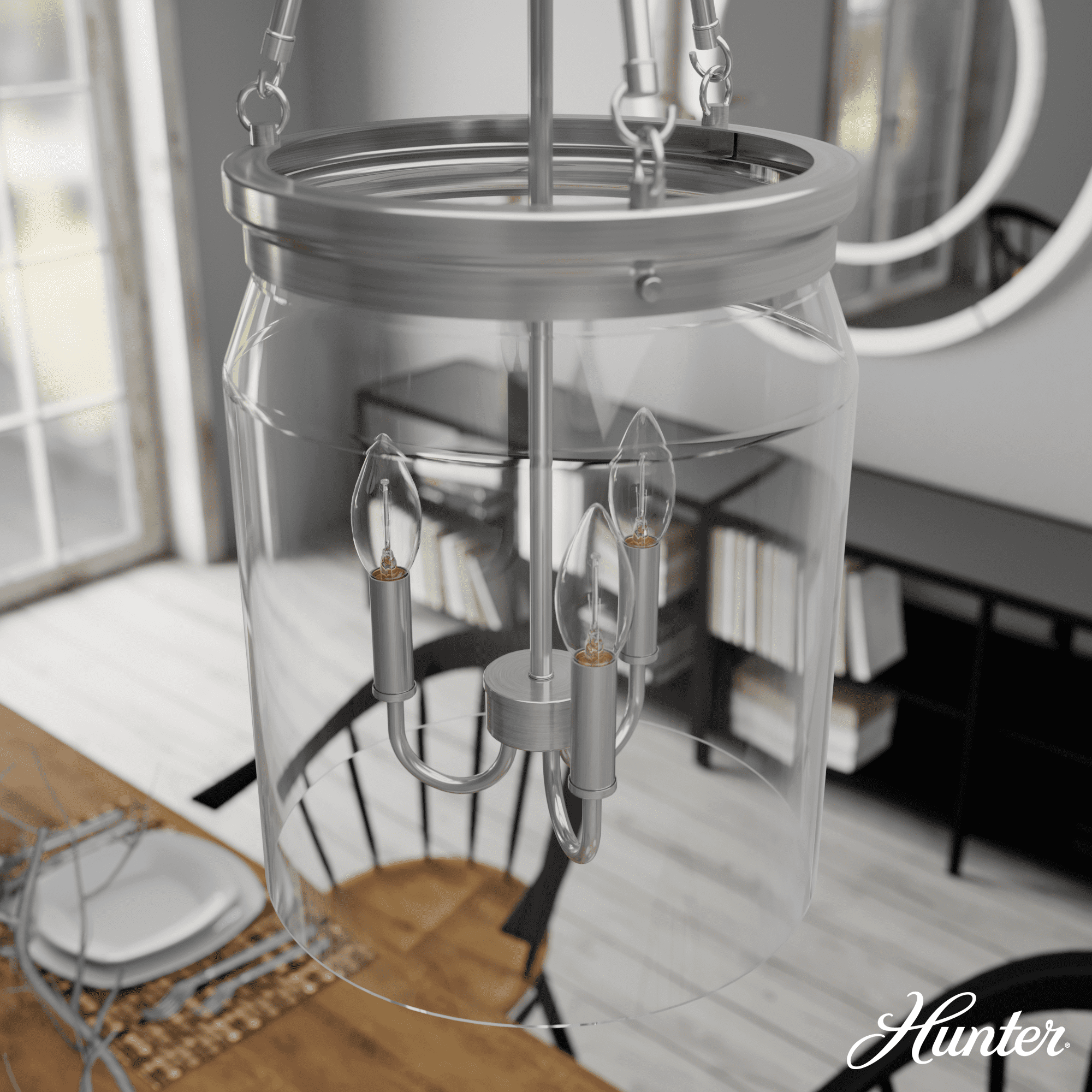 Devon Park Brushed Nickel Large Farmhouse Jar Pendant Light