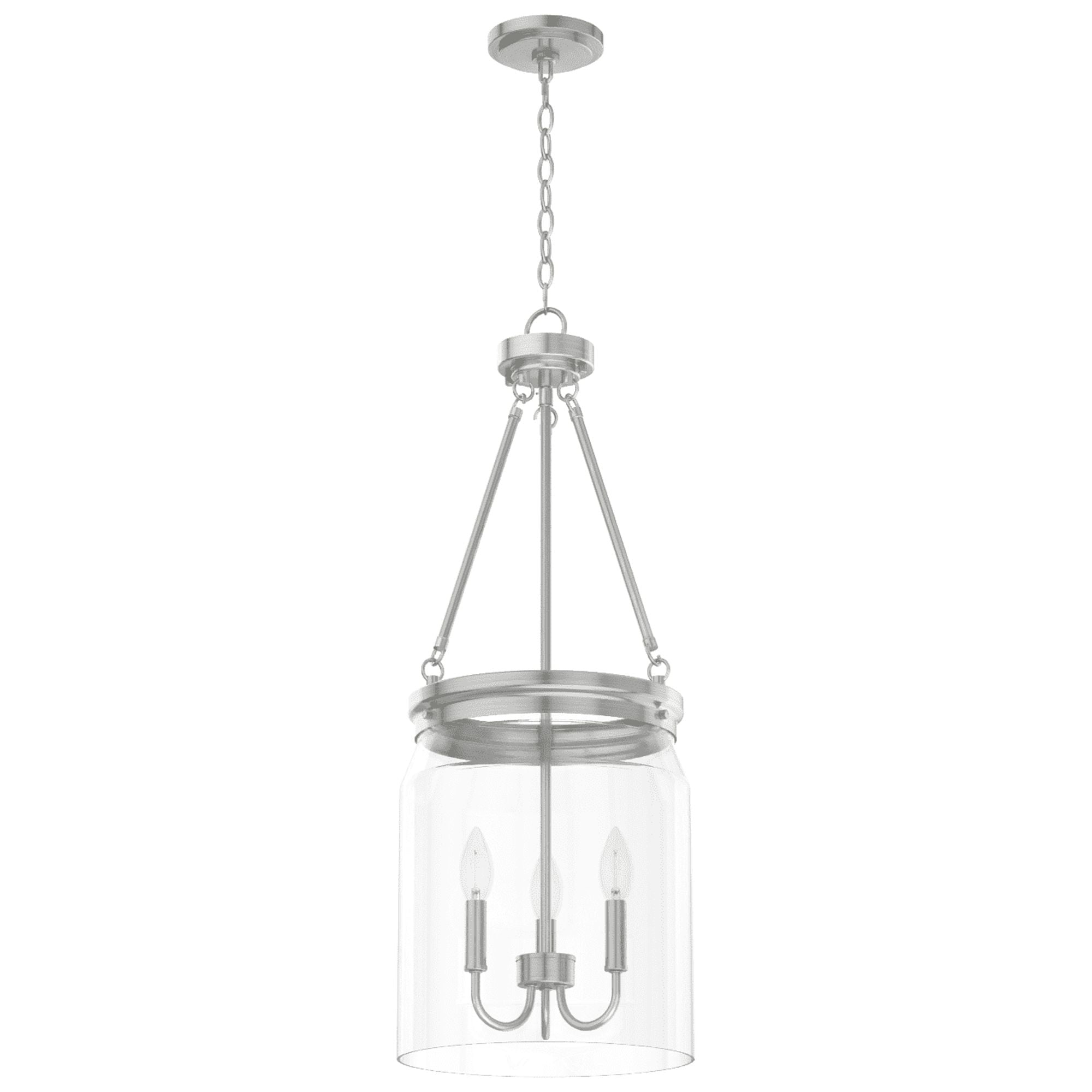 Devon Park Brushed Nickel Large Farmhouse Jar Pendant Light