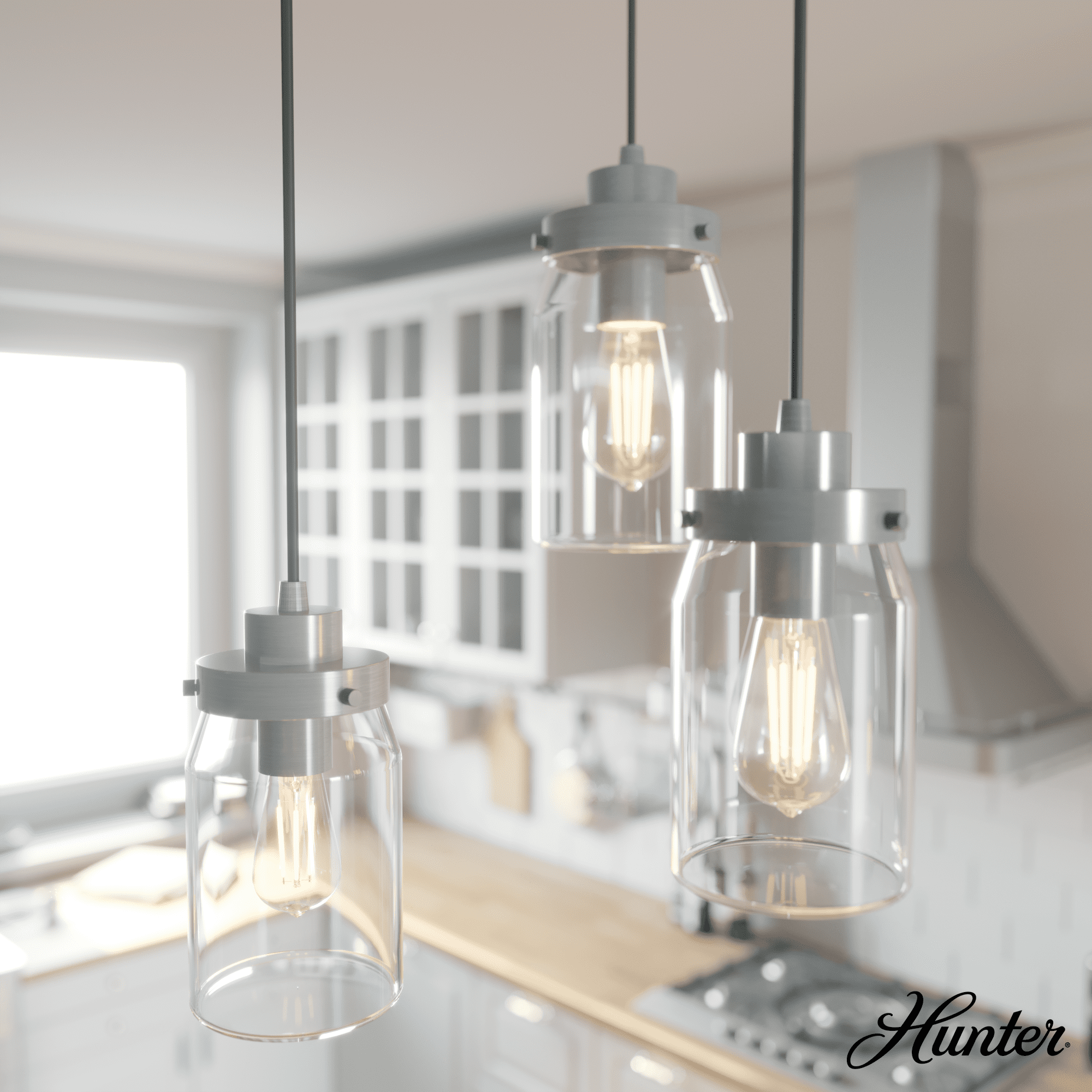 Devon Park Brushed Nickel LED Cluster Pendant with Glass Shades
