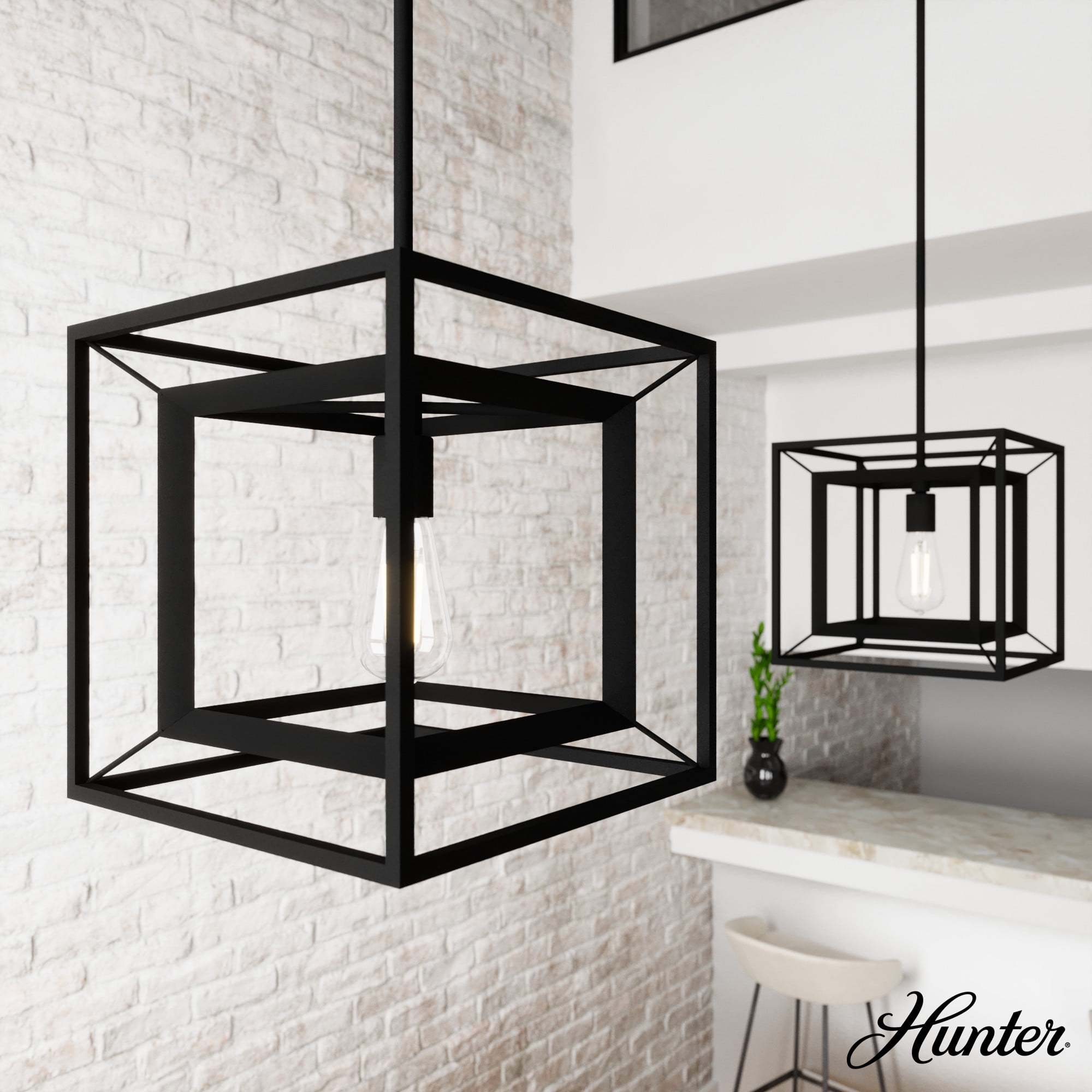 Hunter Doherty 12" Black LED Convertible Mini Pendant