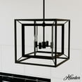 thumbnail image 1 of Hunter - Doherty 4-light Natural Black Iron, Small Chandelier, Dimmable, Casual Style, Square Shaped, for Bedrooms, Dining, Living Rooms - 19400, 1 of 7