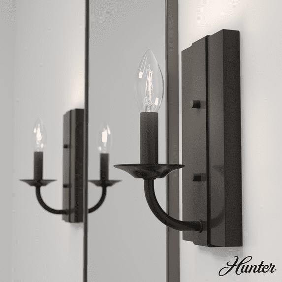 Hunter - Perch Point 1-light Noble Bronze, Small Sconce Light, Dimmable, Casual Style, for Bedrooms, Kitchens, Dining, Living Rooms - 19420