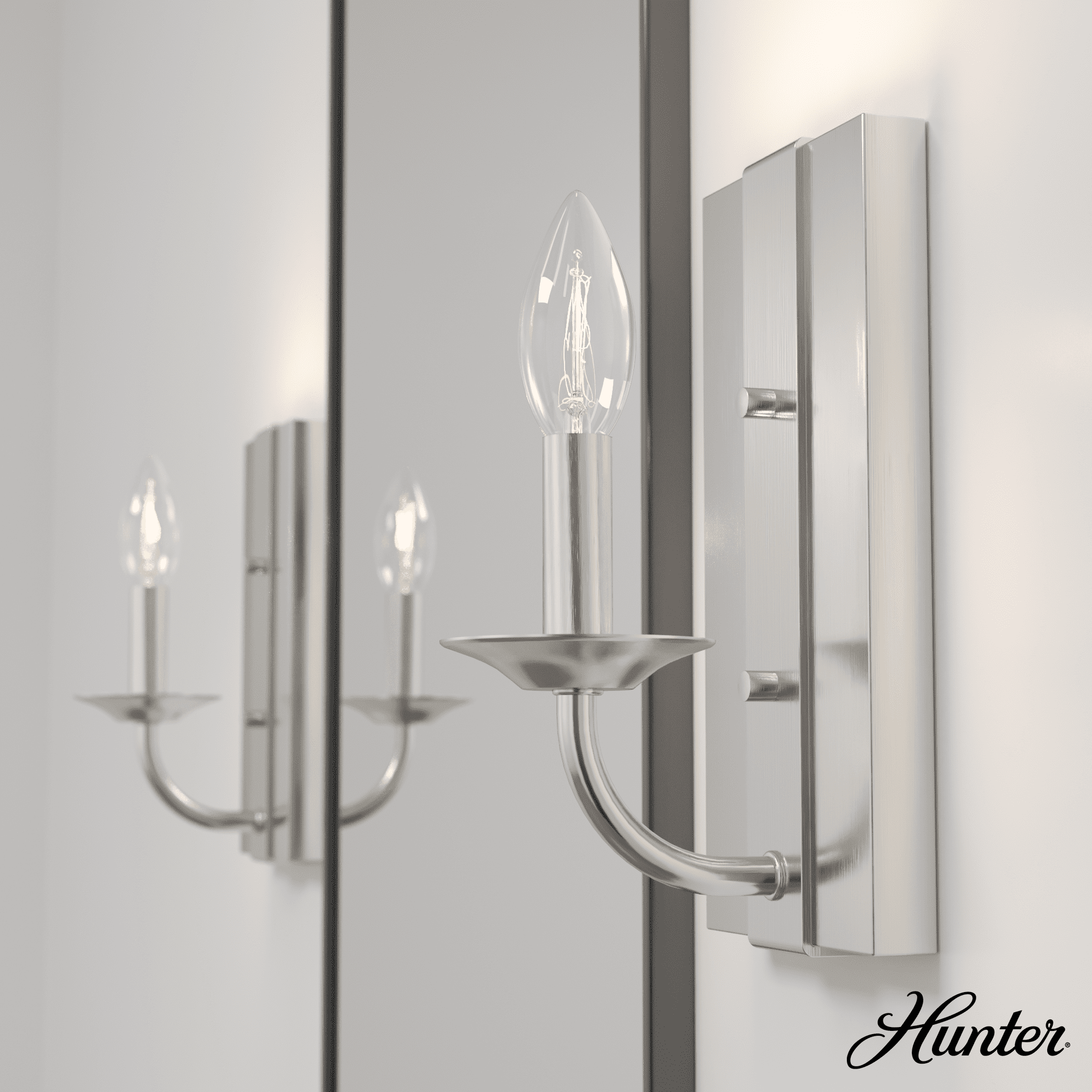 Perch Point Brushed Nickel Dimmable Wall Sconce, 10"