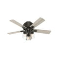 thumbnail image 1 of Hunter - Hartland Indoor Low Profile Ceiling Fan With Light, 44-inch, Noble Bronze, Casual-style, 3-speed WhisperWind Motor, 50327, for living rooms, bedrooms, home offices, kitchens, 1 of 16