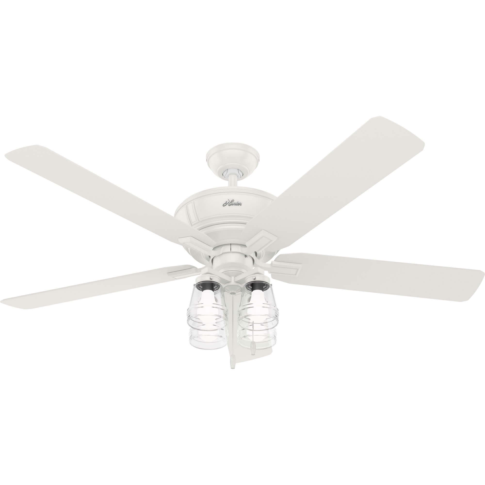 Hunter Ragalian Hunter Fan 50946, Grantham 60 inch Ceiling Fan with LED Light and Pull ...