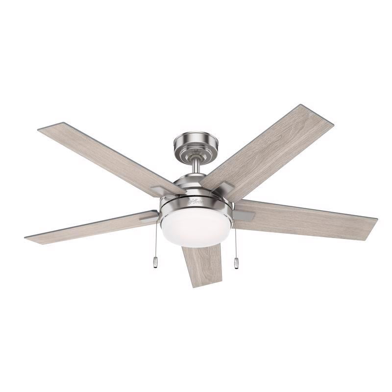 Bartlett 52" Brushed Nickel Indoor Ceiling Fan with LED Light