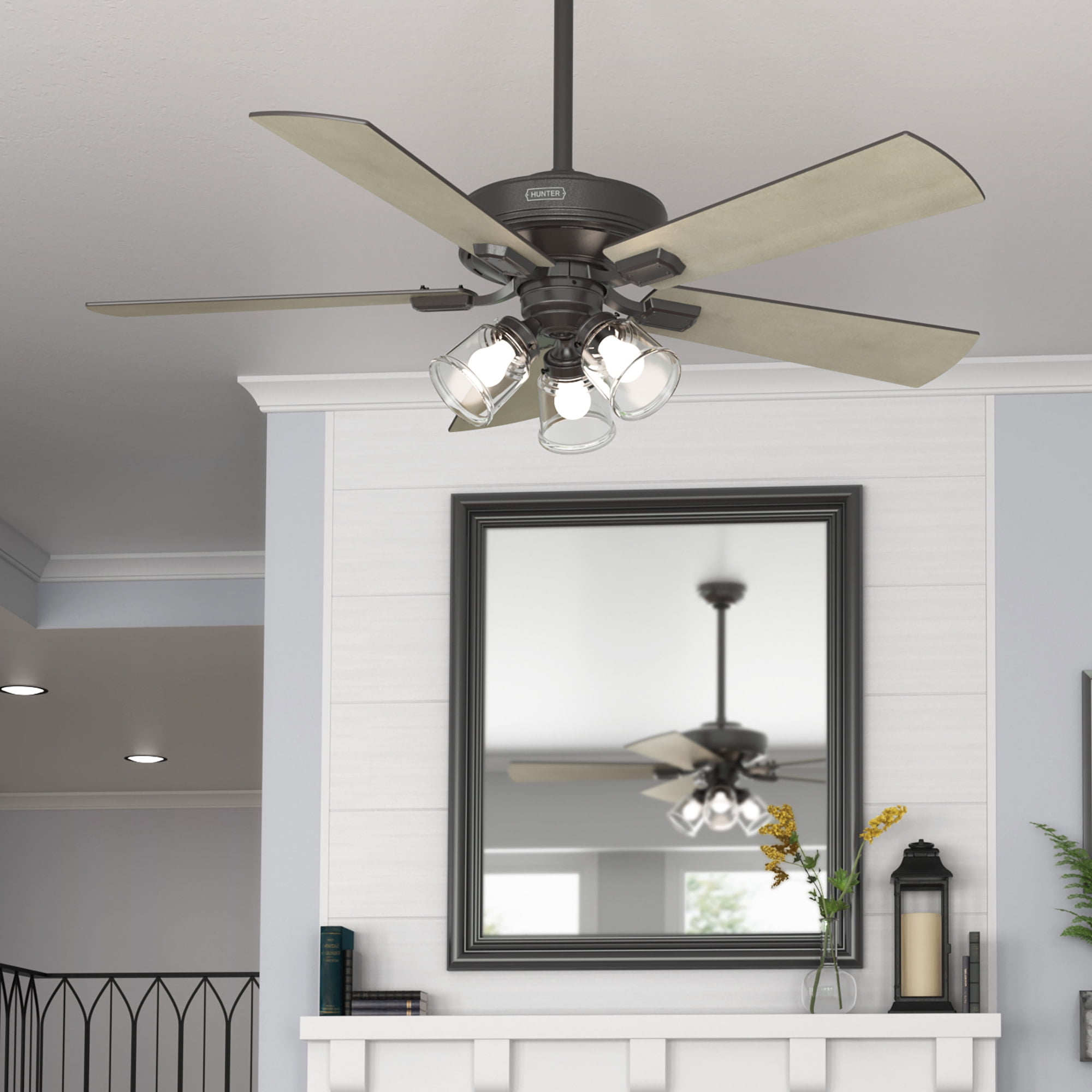 Crestfield Noble Bronze 52" Ceiling Fan with Dimmable LED Light & Remote