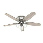 Hunter Fan 52" Builder Brushed Nickel Low Profile Ceiling Fan with LED Light and Pull Chain