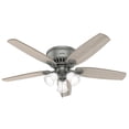 thumbnail image 1 of Hunter 52 inch Indoor Ceiling Fan with LED Lights - Ceiling Fan with Pull Chain, For Bedroom, Living Room, or Kitchen, Low Profile Mount, No Remote, 5 Blades - Builder 51113, Matte Silver, 1 of 16