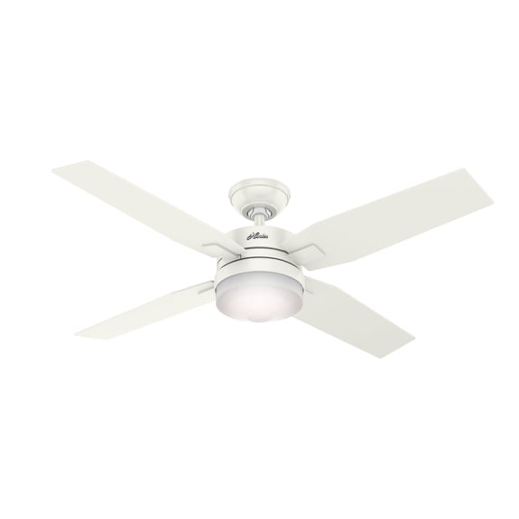 Hunter Fan 59349, Mercado 50 inch Ceiling Fans with LED Light in Fresh White