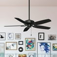 thumbnail image 1 of Hunter - Builder Indoor Ceiling Fan, 52-inch, Matte Black, Traditional-style, 3-speed WhisperWind Motor, 53243, for living rooms, bedrooms, home offices, kitchens, 1 of 12