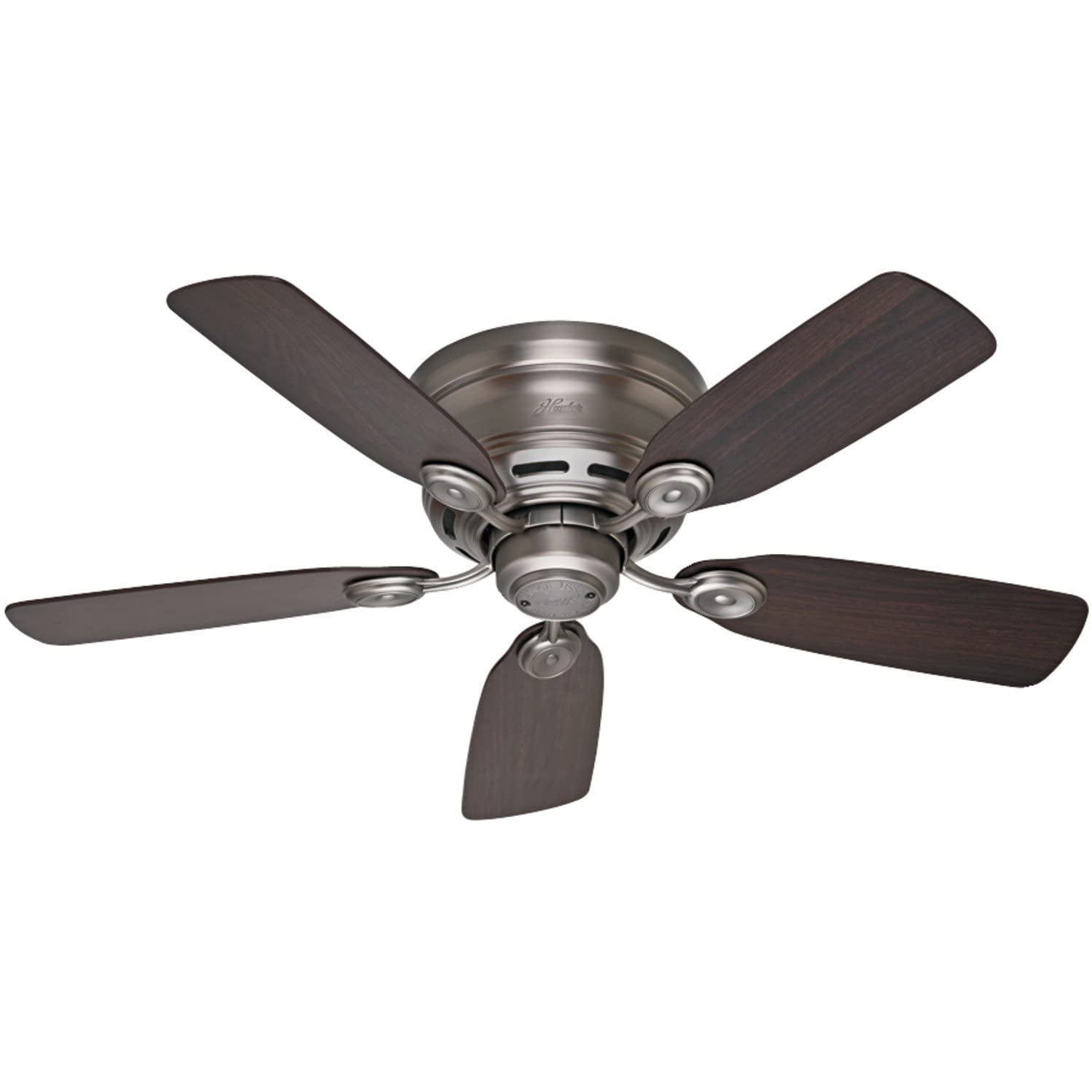 Antique Pewter 42" Low Profile Ceiling Fan with Reversible Chestnut/Walnut Blades