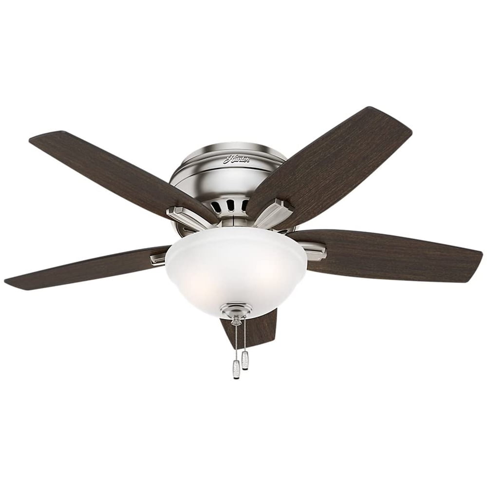 Sleek 42" Brushed Nickel Low-Profile Ceiling Fan with LED Light & Remote