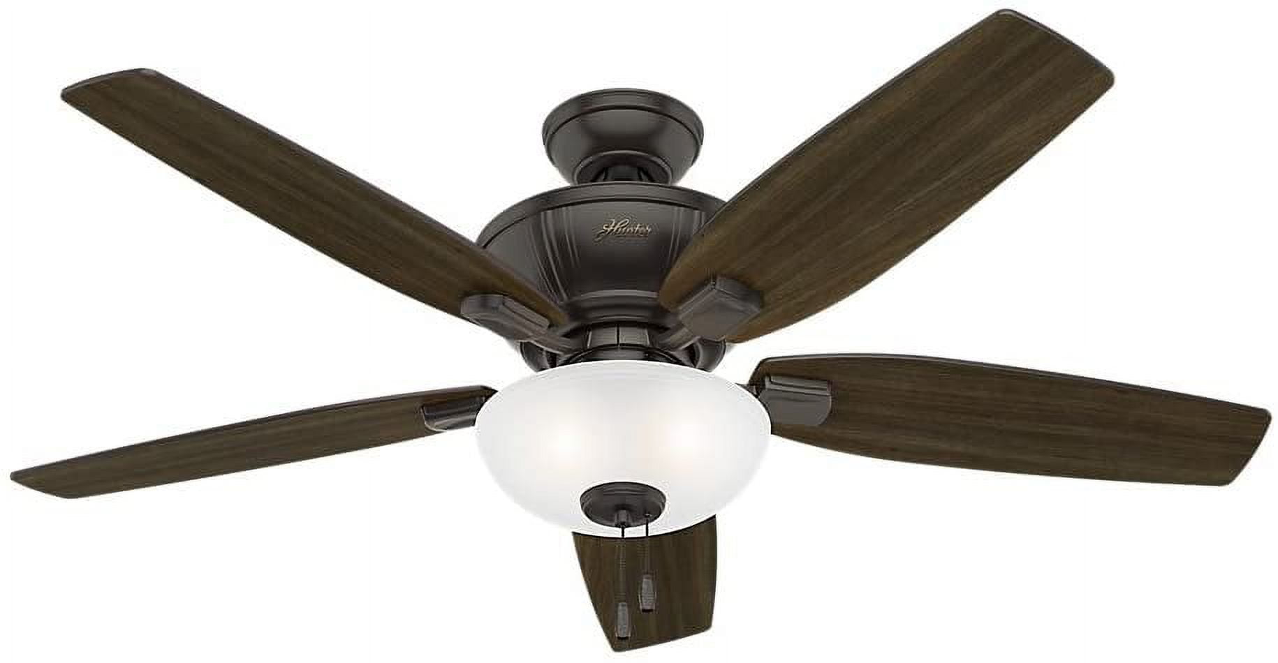 52" Noble Bronze Ceiling Fan with LED Light and Reversible Blades