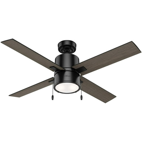 Hunter Beck Ceiling Fan - Modern Matte Black Finish, 52 Inch, Reversible Blades
