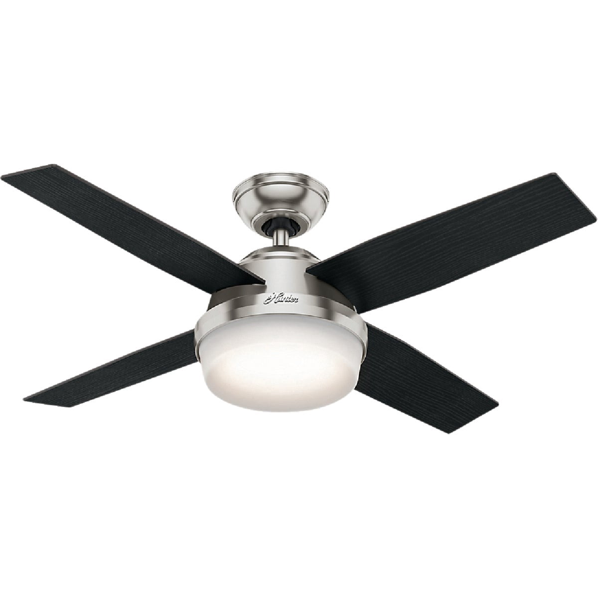 Hunter Fan Company, 59245, 44 inch Dempsey Brushed Nickel Ceiling Fan with LED Light Kit and Handheld Remote