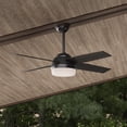 thumbnail image 1 of Hunter 52 inch Outdoor or Indoor Ceiling Fan with LED Light and Remote Control - Black Ceiling Fan, Standard Mount, 4 Blades, For Patio, Porch, Garage, or Living Room - Dempsey 59251, Matte Black, 1 of 16