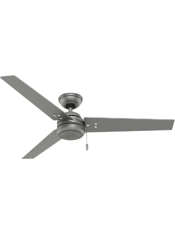 Fan Company 59262 Cassius Indoor/Outdoor Contemporary Modern Ceiling Fan, 52-inch, Matte Silver Finish