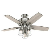 Hunter Fan Company Bennett 44" Indoor 3 Light Ceiling Fan, Brushed Nickel