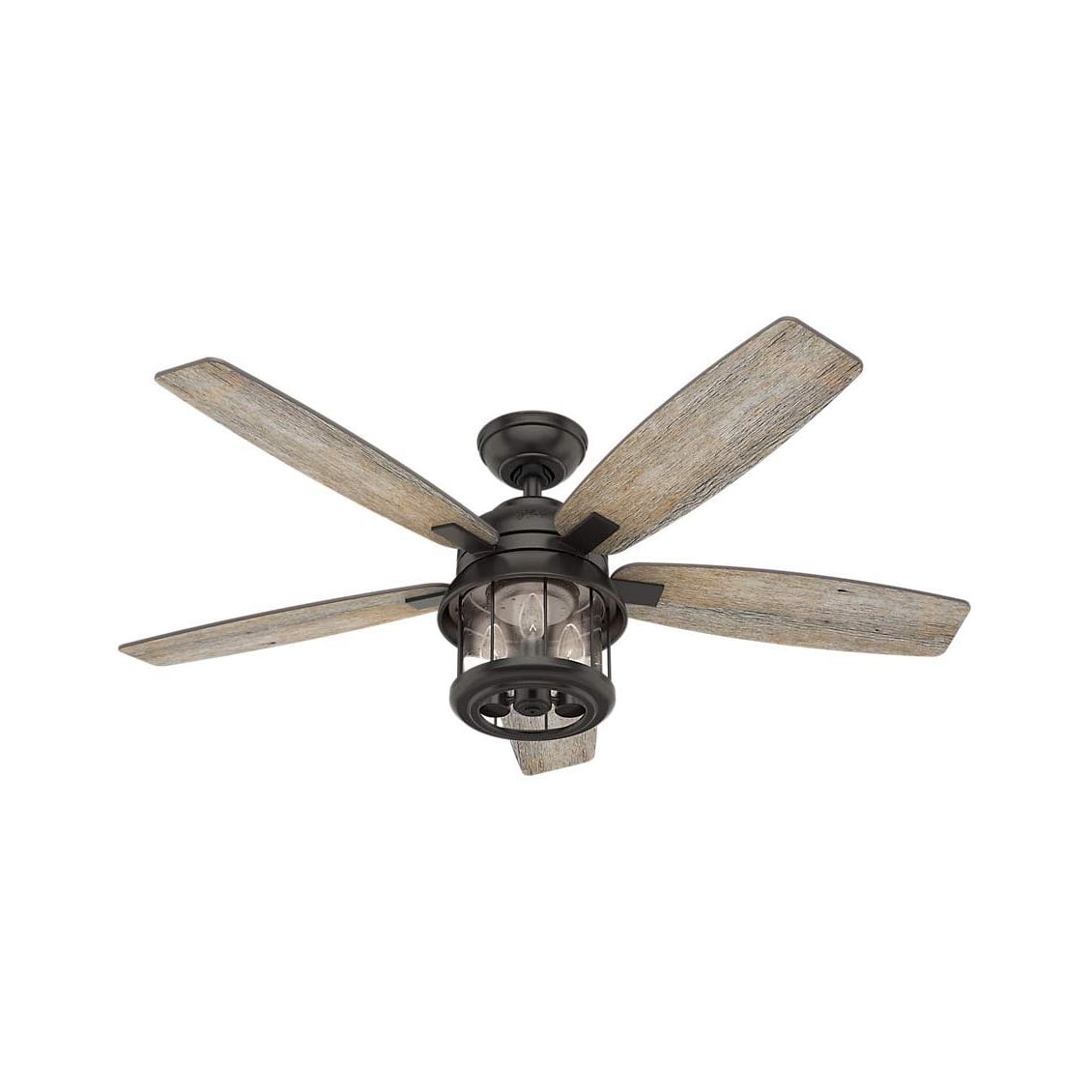 52" Noble Bronze Ceiling Fan with Seeded Glass Light