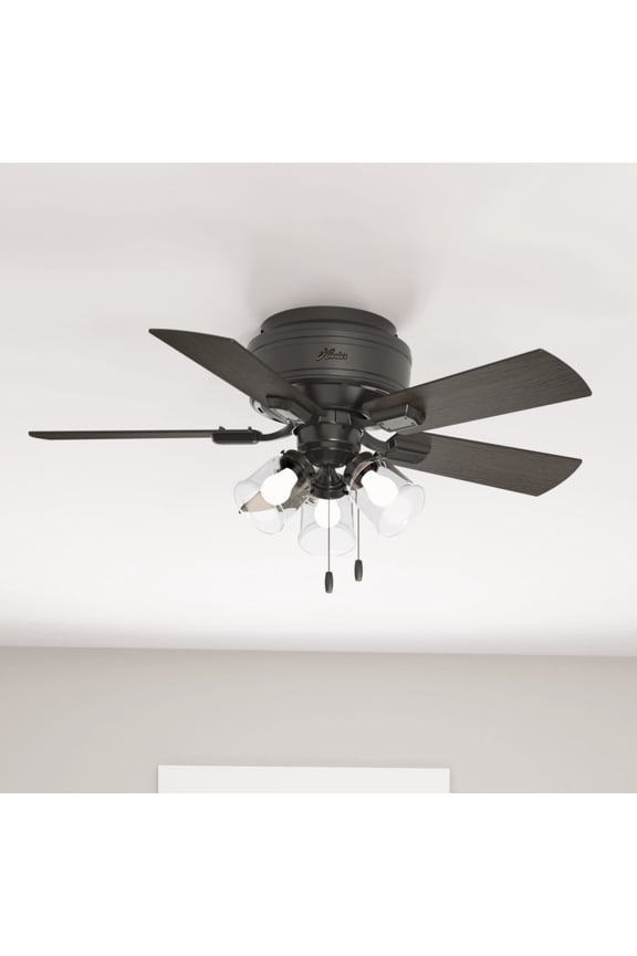 - Crestfield Indoor Low Profile Ceiling Fan With Light, 42-inch, Noble Bronze, Casual-style, 3-speed WhisperWind Motor, 52153, for Living Rooms, Bedrooms