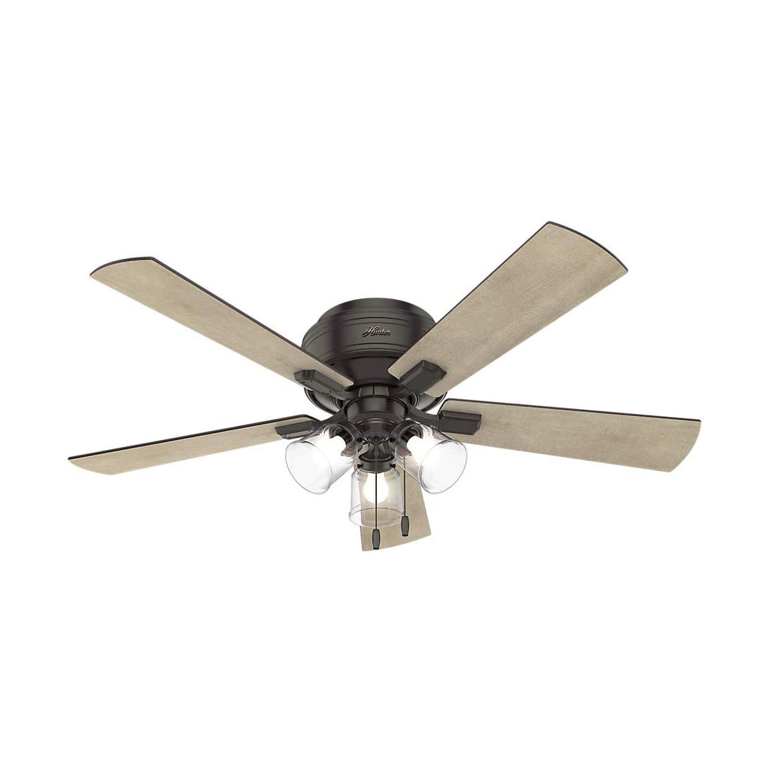 52" Noble Bronze Low Profile Ceiling Fan with LED Light