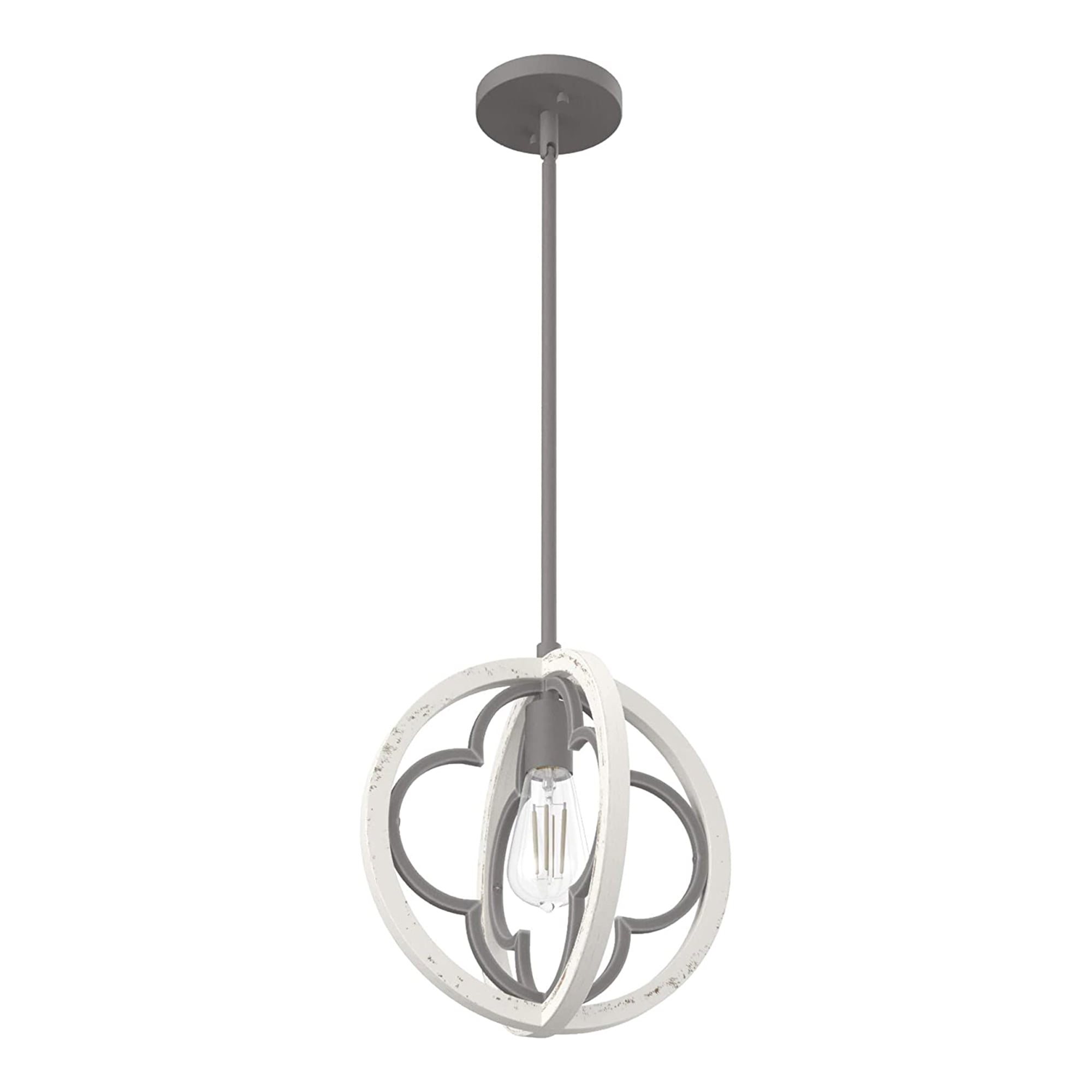 White Aluminum Mini Globe Pendant Light with LED