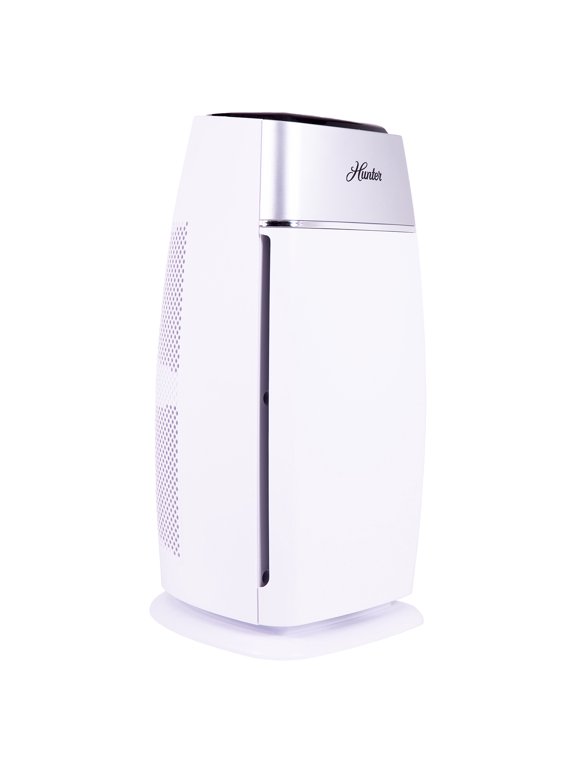 Hunter Fan Company HP100WHS Air Purifier, White & Silver