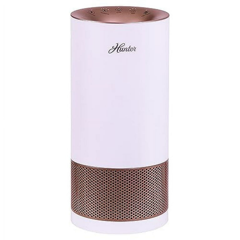 Hunter Fan Company HP400 Round Tower Air Purifier for Small Rooms Featuring True HEPA Filtration and EcoSilver Pre Filter for Allergy and Asthma