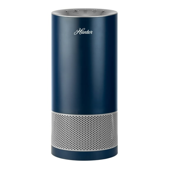 Hunter Fan Company HP400 Round Tower Air Purifier for Small Rooms, Featuring True HEPA Filtration and EcoSilver® Pre-Filter for Allergy and Asthma Relief