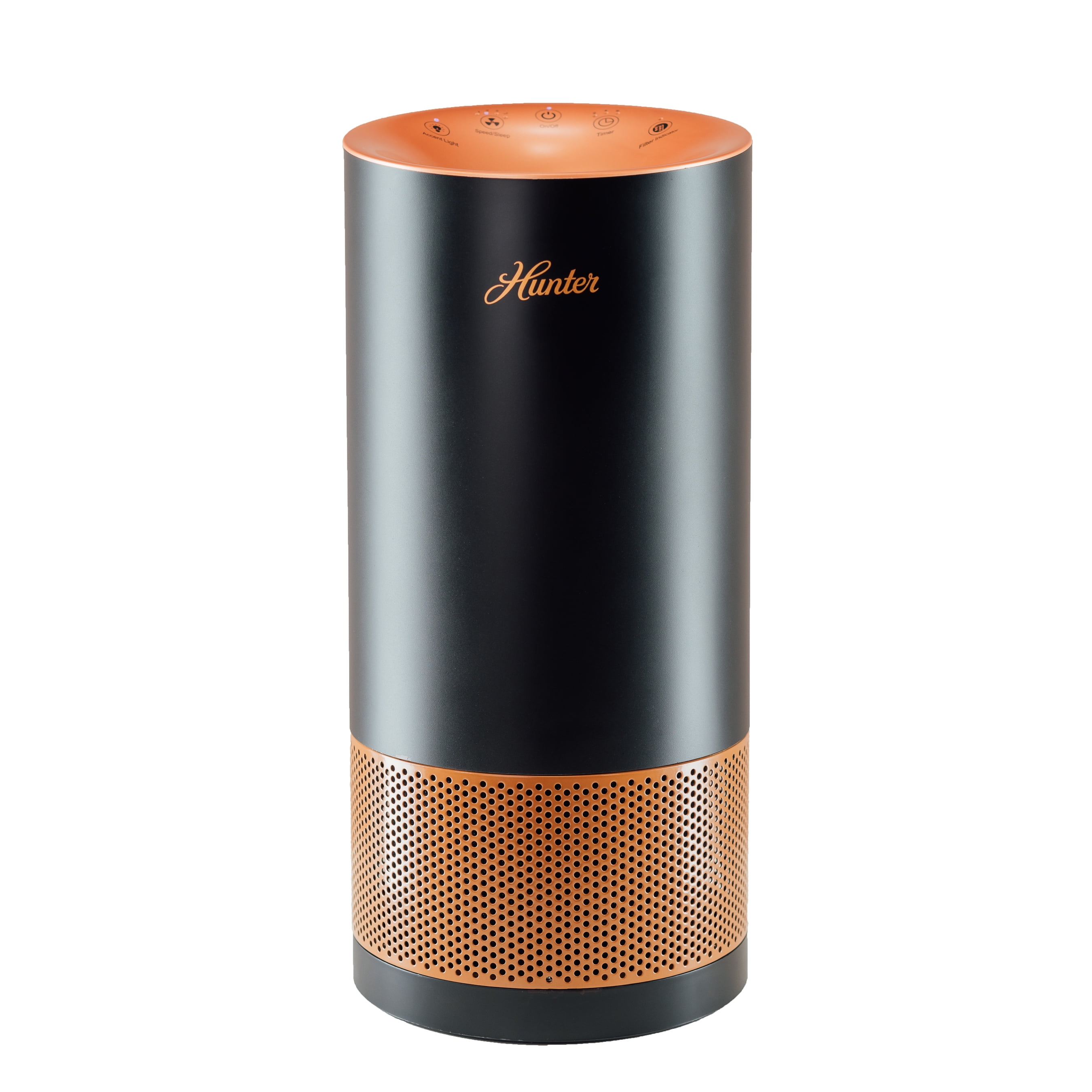 Hunter Fan Company HP400 Round Tower Air Purifier for Small Rooms, Featuring True HEPA Filtration and EcoSilver® Pre-Filter for Allergy and Asthma Relief