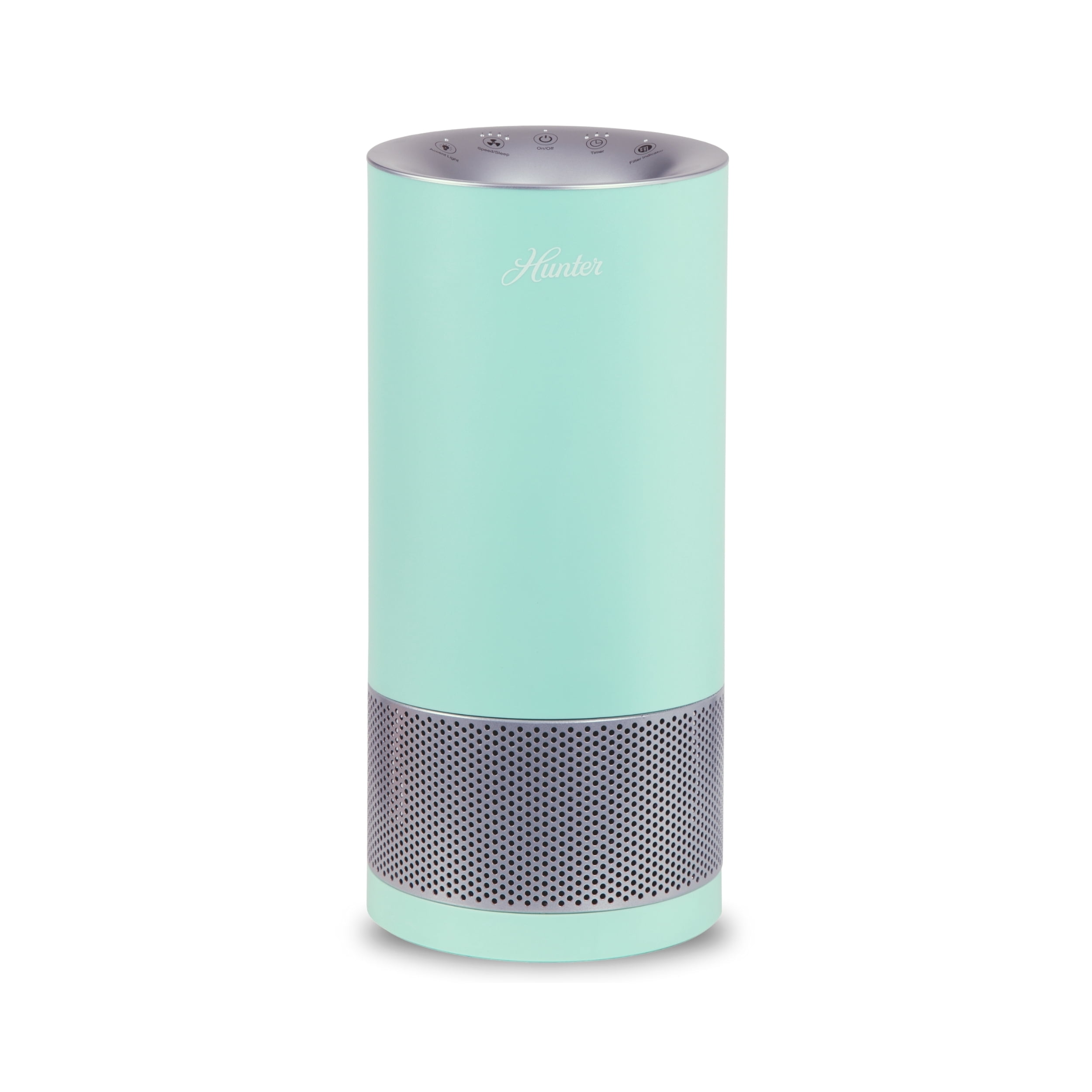 Hunter Fan Company HP400 Round Tower Air Purifier for Small Rooms, Featuring True HEPA Filtration and EcoSilver® Pre-Filter for Allergy and Asthma Relief