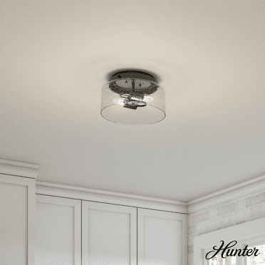 Hunter - Hartland 2-light Noble Bronze, Medium Size Flush Mount Light, Dimmable, Casual Style, Round Shaped, for Bedrooms, Kitchens, Dining, Living Rooms - 19015