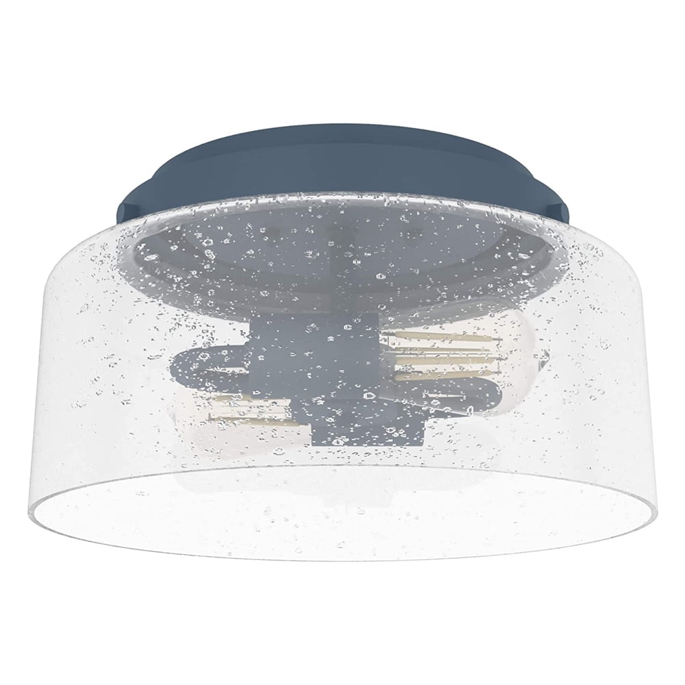 Indigo Blue Hartland Seeded Glass LED Flush Mount Light