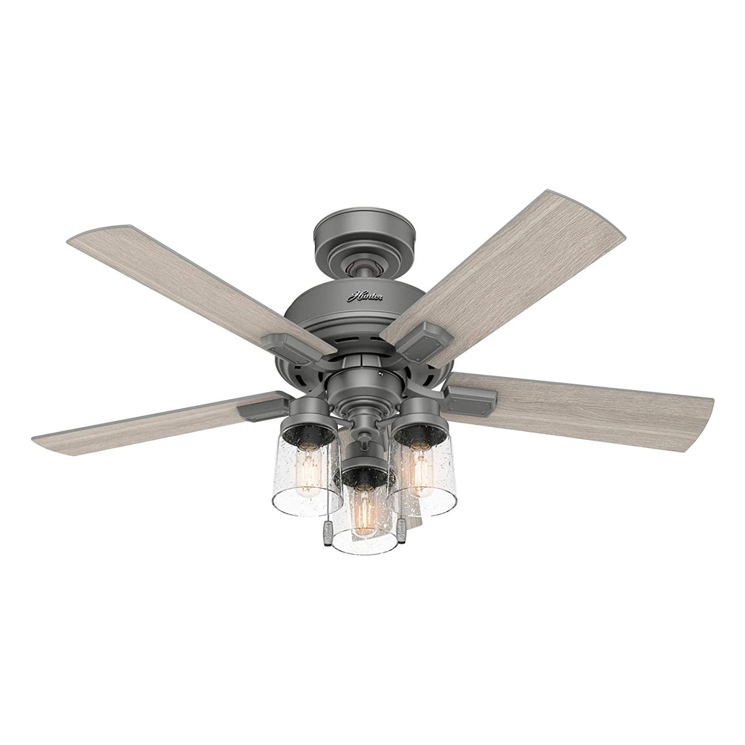 44" Matte Silver Hartland Ceiling Fan with LED Light and Remote