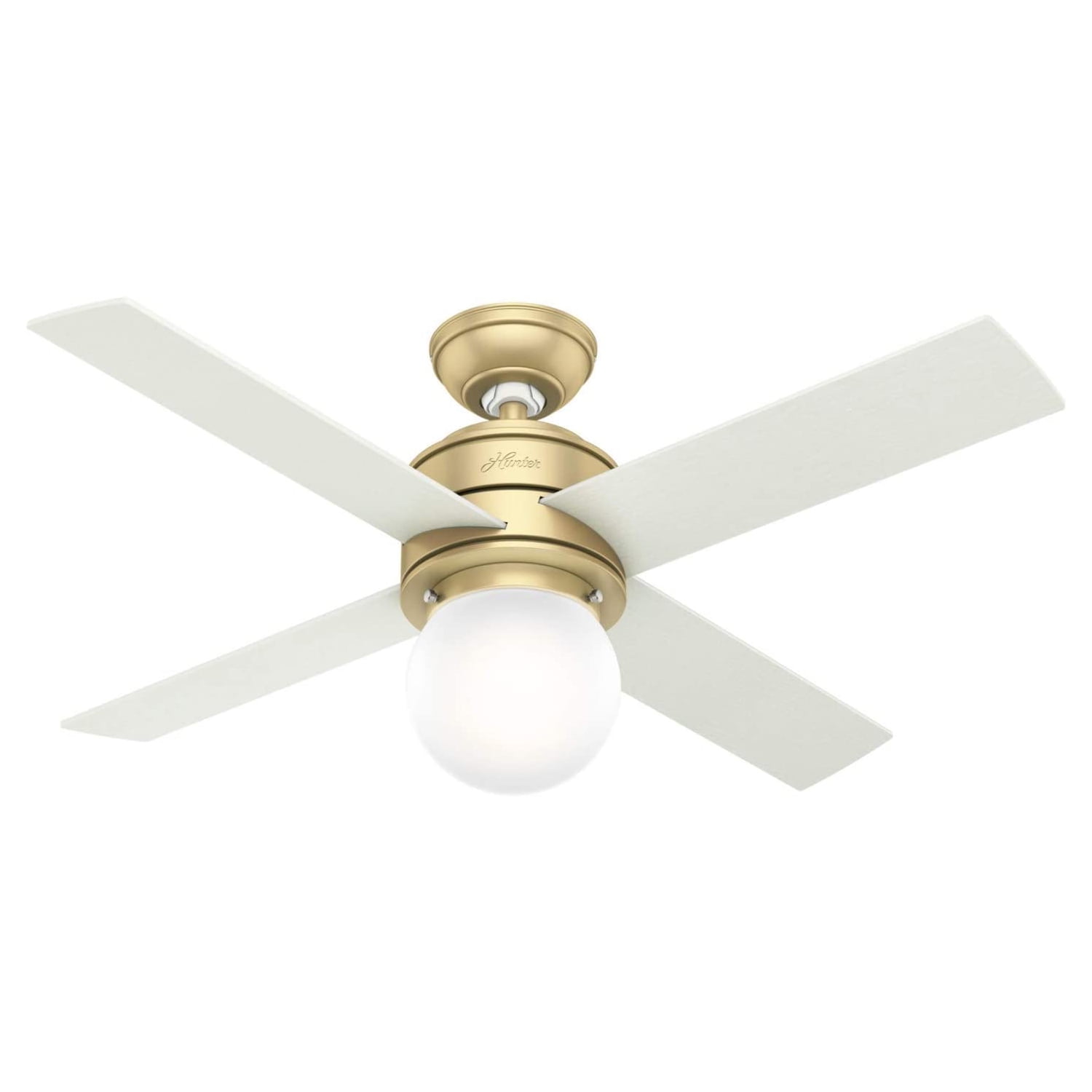 Hepburn 44" Modern Brass Low Profile Ceiling Fan with LED Chandelier