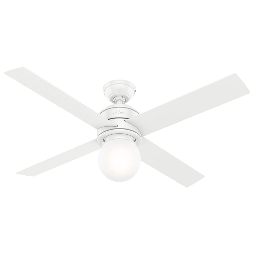 Hunter Fan Company Hepburn 52″ Indoor Ceiling Fan w/ LED Light, Matte White Sansujyuku sansujyuku.com
