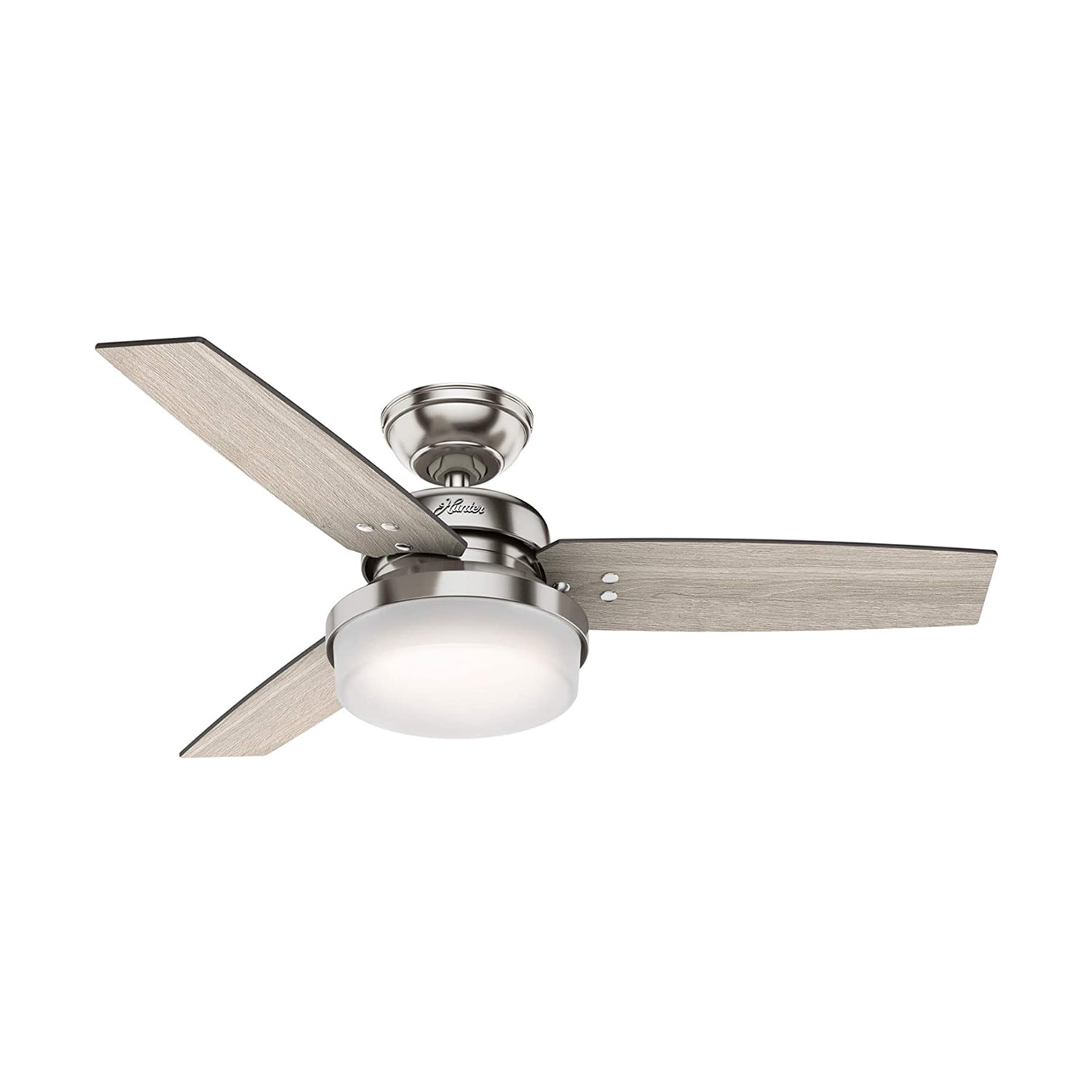 Sentinel 44" Brushed Nickel Modern Ceiling Fan with LED Light and Remote