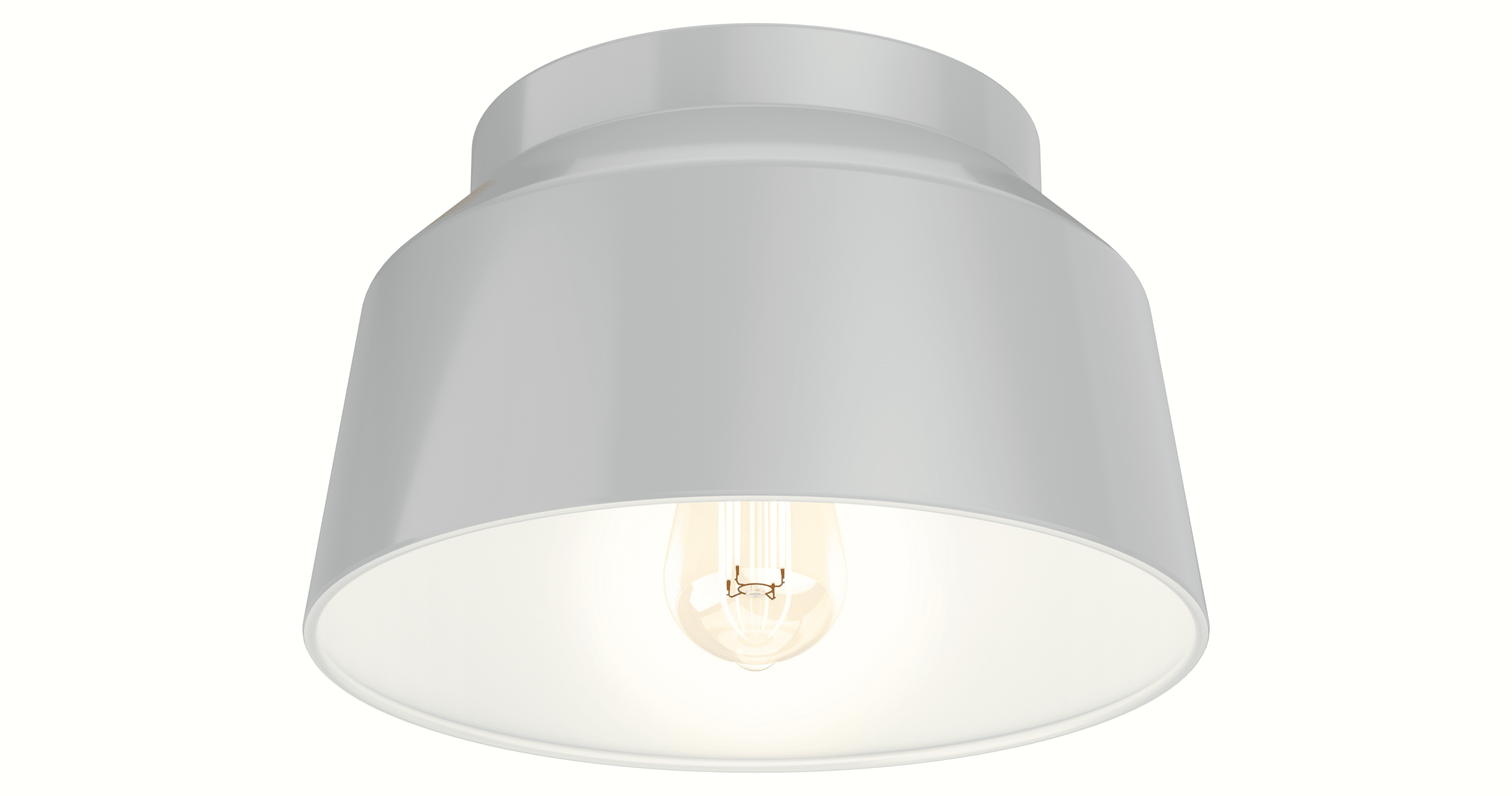 Dove Grey Aluminum LED Mid-Century Modern Flush Mount