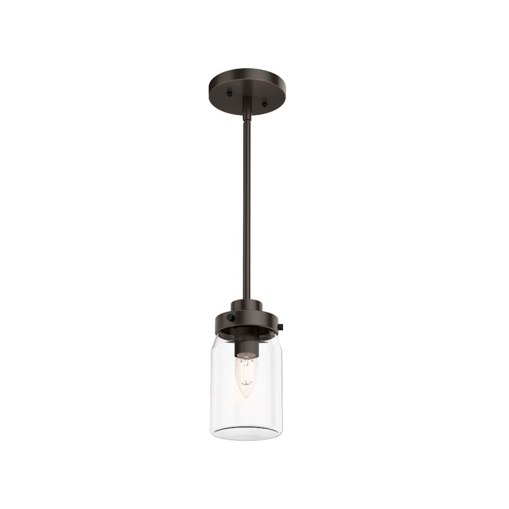 Onyx Bengal Mini LED Mason Jar Pendant with Brushed Nickel Finish