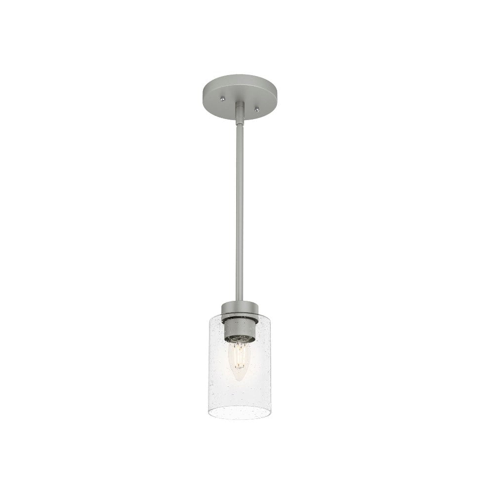 Hartland Mini Seeded Glass Jar Pendant Light in Matte Silver