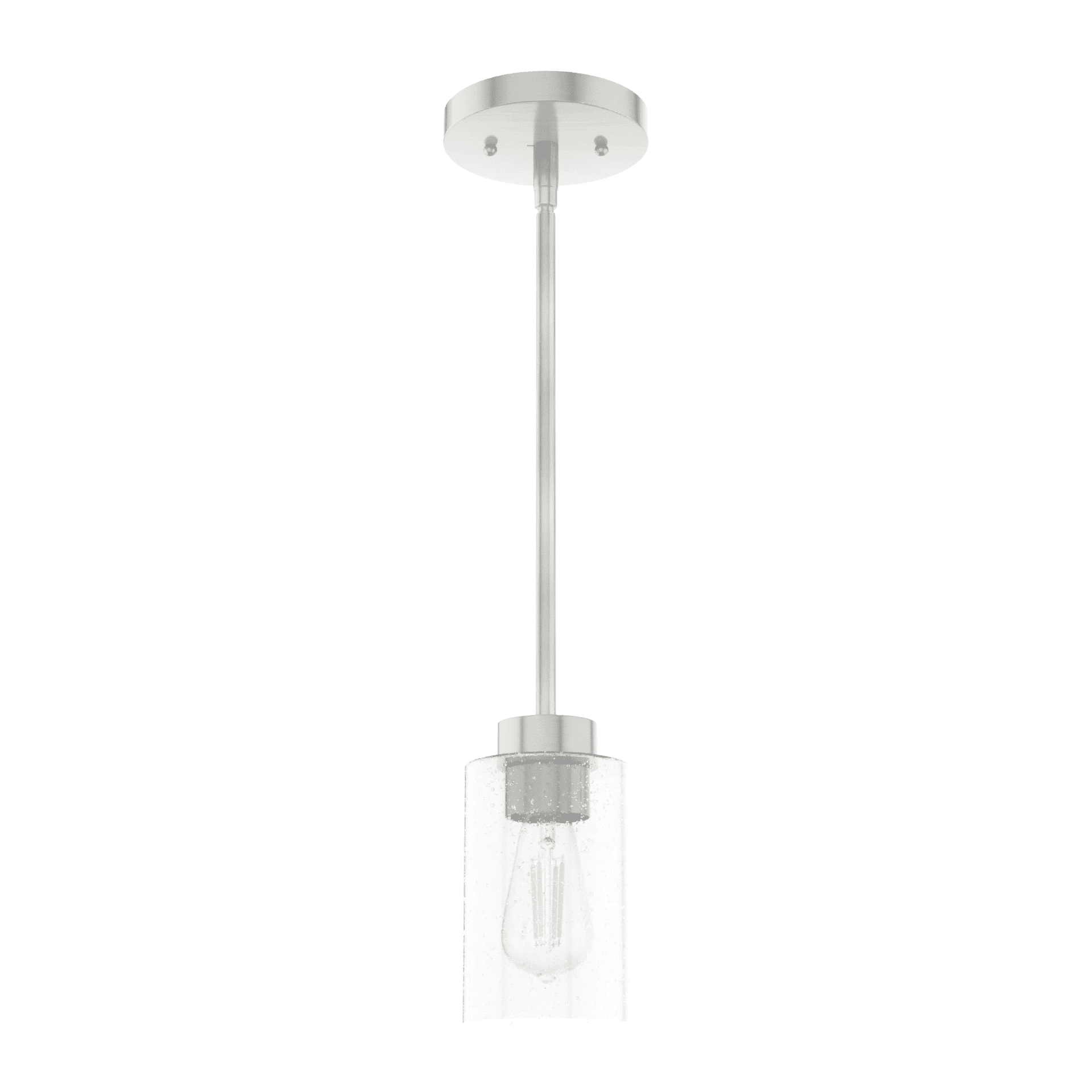 Hartland Brushed Nickel Mini Jar Pendant with Seeded Glass