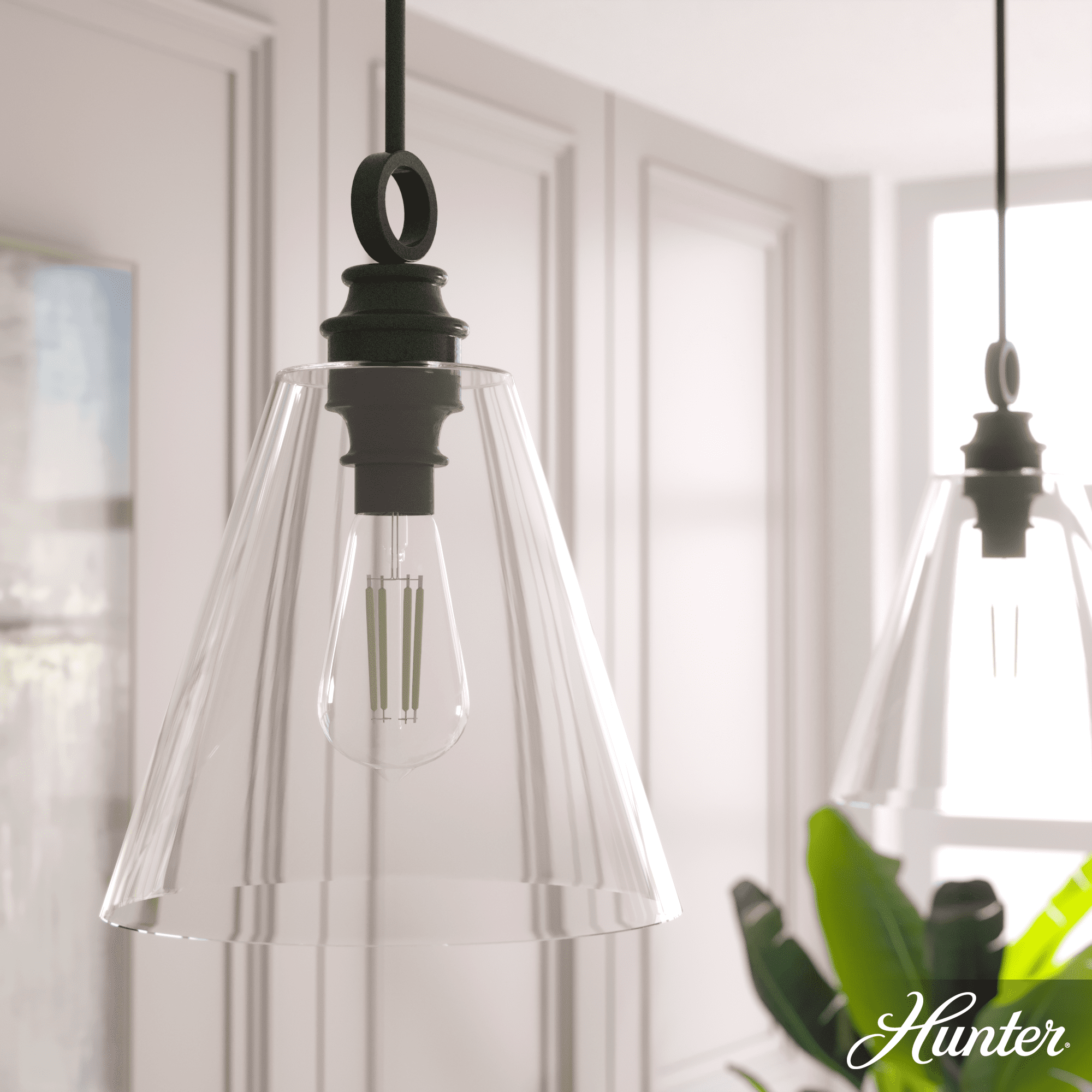Noble Bronze Art-Deco 14'' Glass Pendant with LED Compatibility
